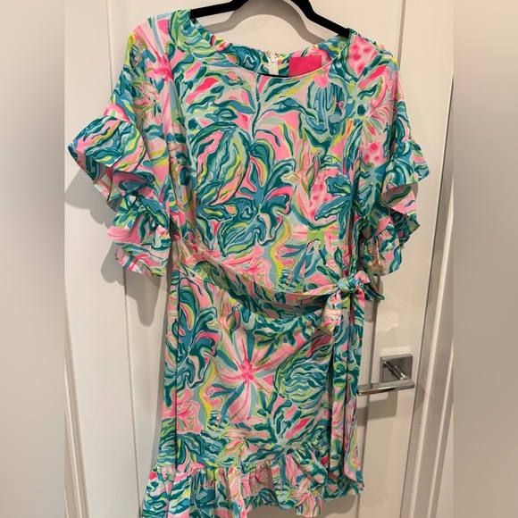 Lilly Pulitzer Darlah Stretch Wrap Dress NWOT size 12 colorful - Picture 8 of 11